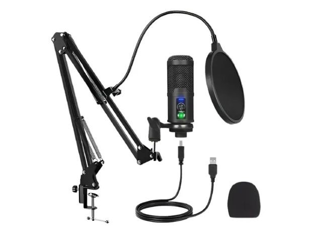 &ua KIT DE MICROFONO CONDENSADOR CON BRAZO BM-65